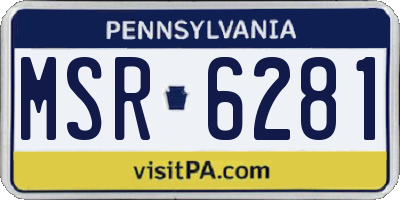 PA license plate MSR6281