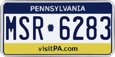 PA license plate MSR6283