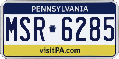 PA license plate MSR6285