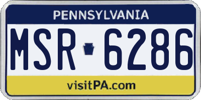 PA license plate MSR6286