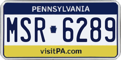 PA license plate MSR6289