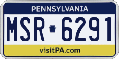 PA license plate MSR6291