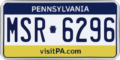 PA license plate MSR6296