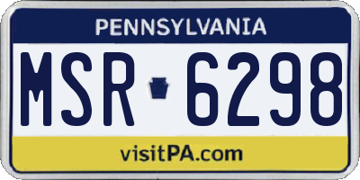 PA license plate MSR6298
