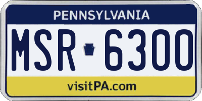 PA license plate MSR6300