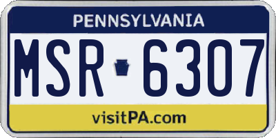PA license plate MSR6307