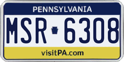 PA license plate MSR6308