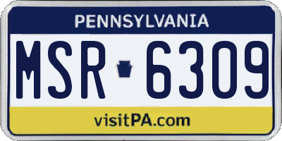 PA license plate MSR6309
