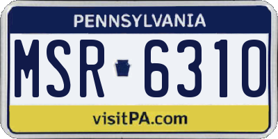 PA license plate MSR6310