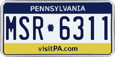 PA license plate MSR6311
