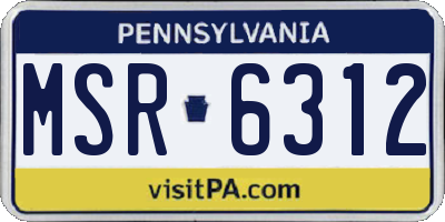 PA license plate MSR6312