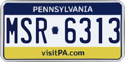 PA license plate MSR6313