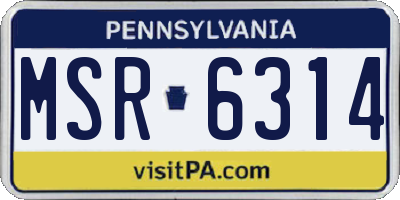 PA license plate MSR6314