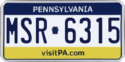 PA license plate MSR6315