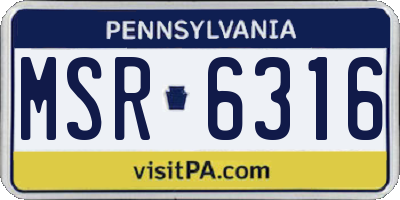 PA license plate MSR6316