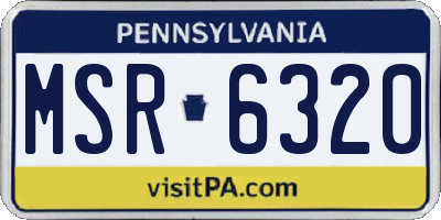 PA license plate MSR6320