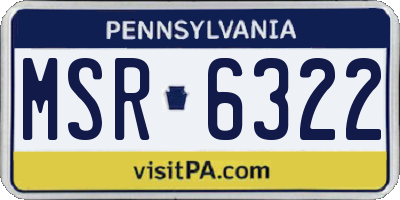 PA license plate MSR6322