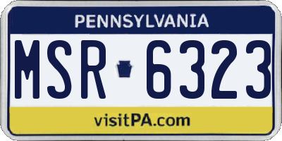 PA license plate MSR6323