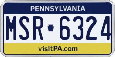 PA license plate MSR6324