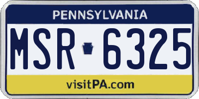 PA license plate MSR6325
