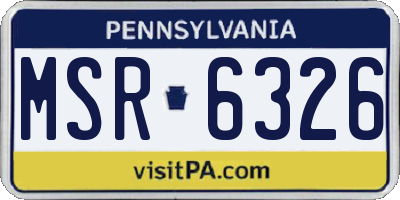 PA license plate MSR6326