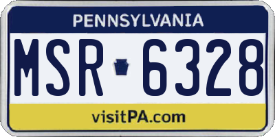PA license plate MSR6328