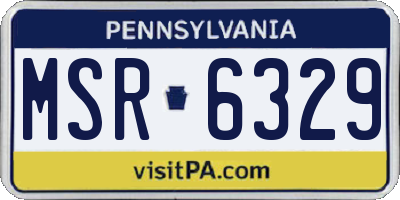PA license plate MSR6329