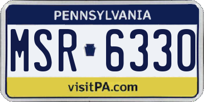 PA license plate MSR6330