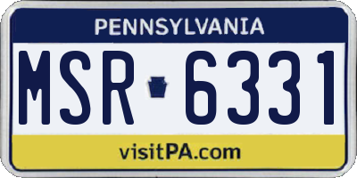 PA license plate MSR6331