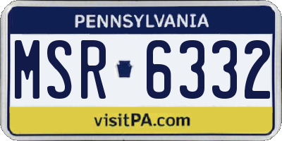 PA license plate MSR6332