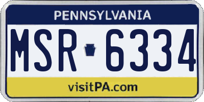 PA license plate MSR6334