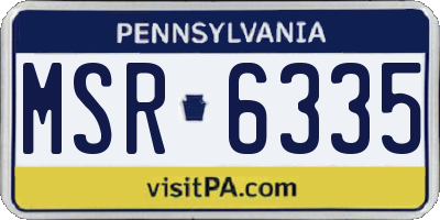 PA license plate MSR6335