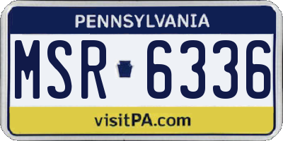 PA license plate MSR6336