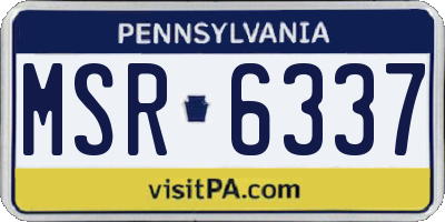 PA license plate MSR6337