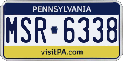 PA license plate MSR6338