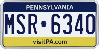 PA license plate MSR6340