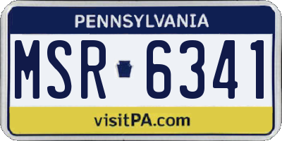 PA license plate MSR6341
