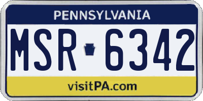 PA license plate MSR6342