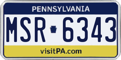 PA license plate MSR6343