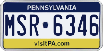 PA license plate MSR6346