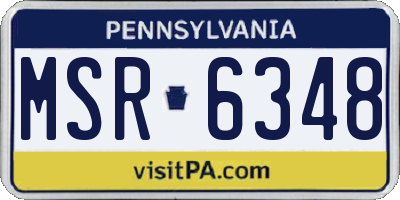 PA license plate MSR6348