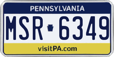PA license plate MSR6349