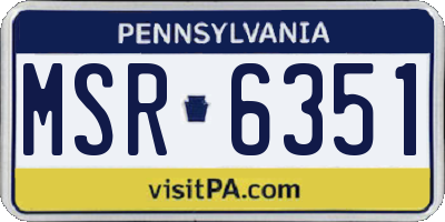 PA license plate MSR6351