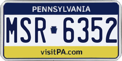 PA license plate MSR6352