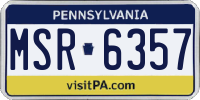 PA license plate MSR6357