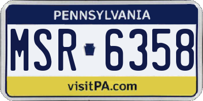 PA license plate MSR6358