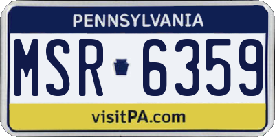 PA license plate MSR6359