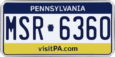 PA license plate MSR6360