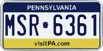 PA license plate MSR6361