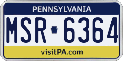 PA license plate MSR6364